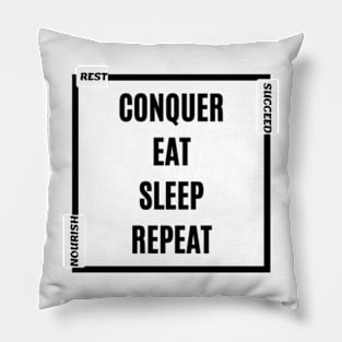 The Cycle of Winning in Sleek Black Design Pillow