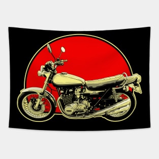1972 Kawasaki Z1 Retro Red Circle Motorcycle Tapestry