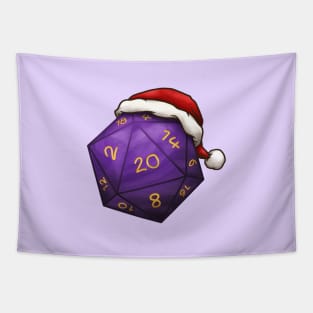 Christmas D20 Dice Purple Tapestry