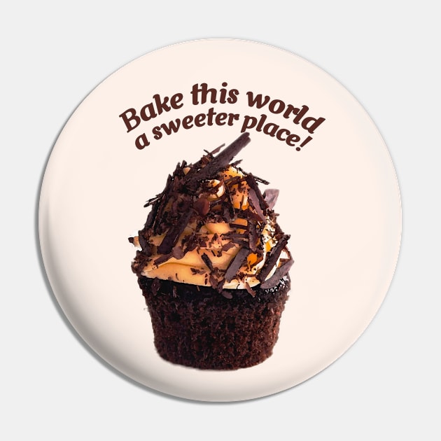 Chocolate Cupcake with Caramel Frosting and Chocolate Shaves Pin by ArtMorfic