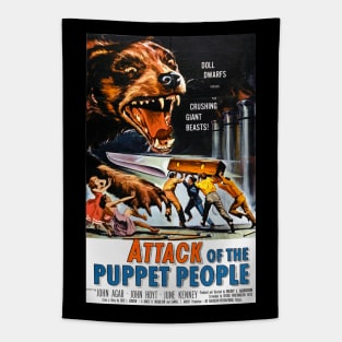 Classic Science Fiction Movie Poster - Attack of the Puppet People Tapestry