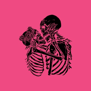 goth skeleton lovers valentines T-Shirt