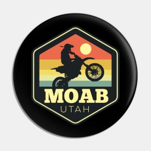 Moab Dirt Bike Hexagon Vintage Sunset Pin