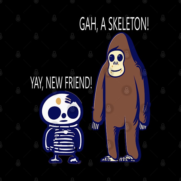 Kawaii Bigfoot Skeleton Sasquatch Friends Funny Yeti by Outrageous Flavors