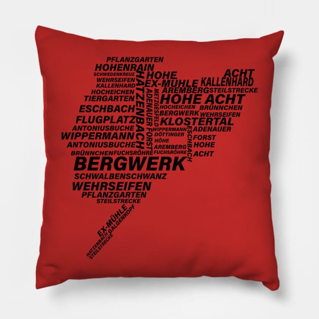 Nordschleife Word Cloud Pillow by stevenk