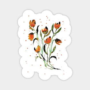 orange tulips Magnet