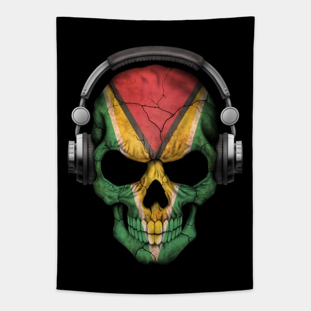 Dark Skull Deejay with Guyanese Flag Tapestry by jeffbartels
