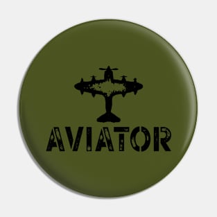 Aviator and Plane Military style Pin