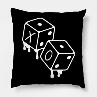 XO Dice Weekend White Outline Pillow