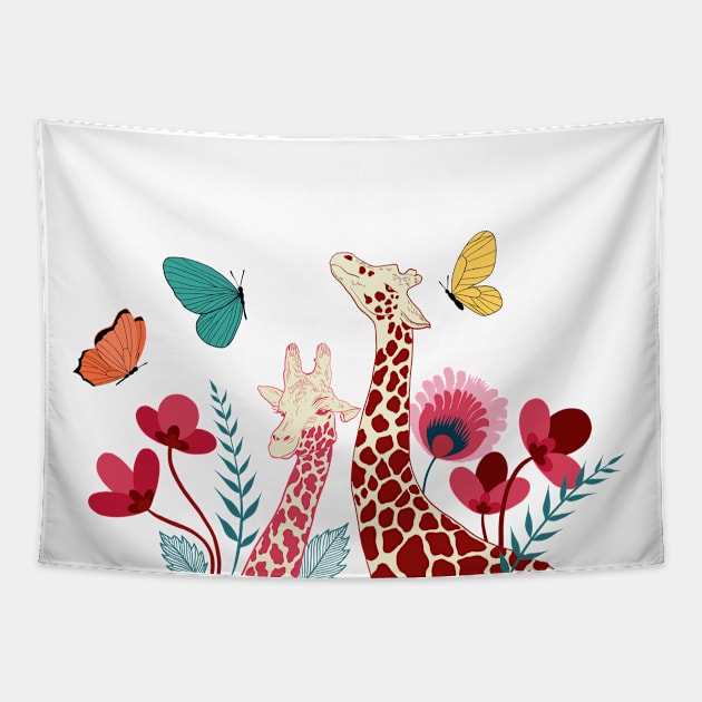 love giraffes Tapestry by Unalome_Designs