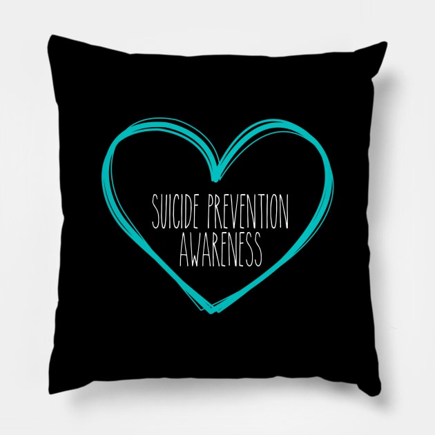 Suicide Prevention Awareness Heart Support Pillow by MerchAndrey