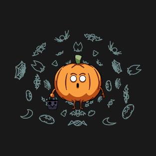 Spooked Pumpkin On A Full Moon. T-Shirt