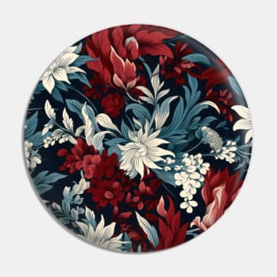 Dutch Nocturne: Luminous Floral Pastoral on Black Canvas Pin