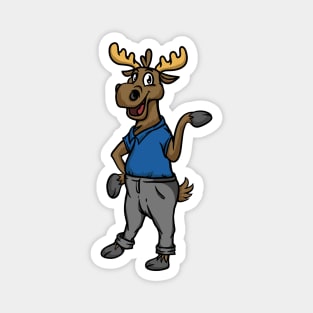 Cute Anthropomorphic Human-like Cartoon Character Moose in Clothes Magnet