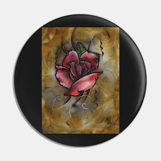 mixed media rose painting Pin