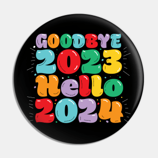 Goodbye 2023 hello 2024 New Years logo design Pin