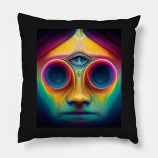 psychedelic face Pillow