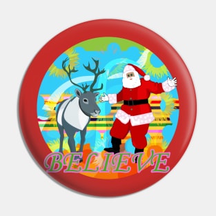 Santa Claus and Reindeer Pin