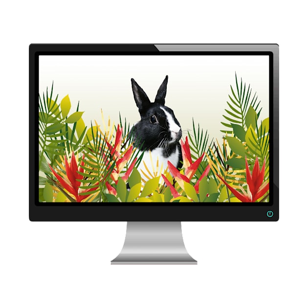 Bunny Rabbit Flower field by Move-Art