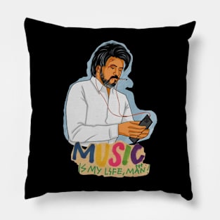 Man hear music design Pillow