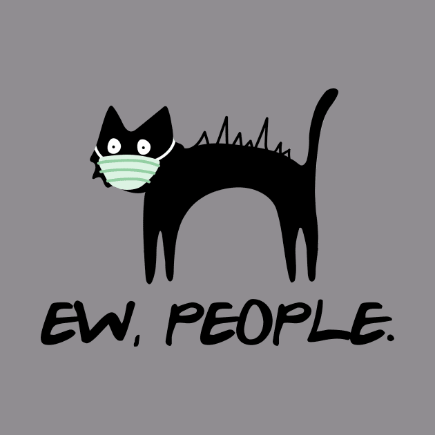 Ew, People Happy Halloween T-shirt for Witch and Cat Lovers by kimmygoderteart