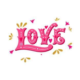 Floral love lettering T-Shirt