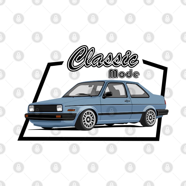 Car sedan in classic mode blue by creative.z