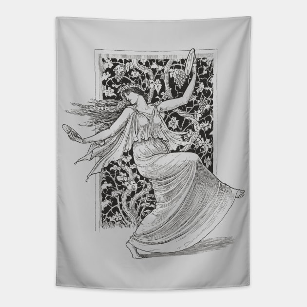 Vintage Nymph Dancing Tapestry by thecolddots