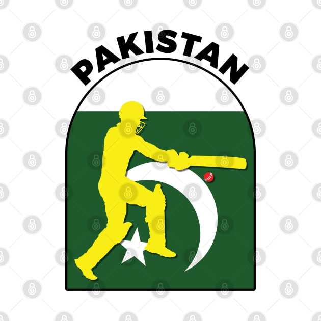 Pakistan Cricket Batsman Pakistan Flag by DPattonPD