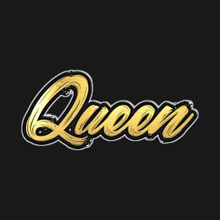 Shiny black and Gold QUEEN word ver4 T-Shirt