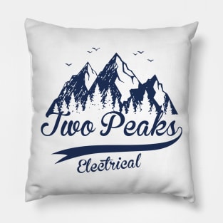 Two Peaks Electrical (Baseball Font) Pillow