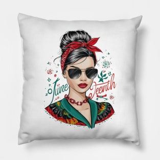 juneteenth day celebration messy bun Pillow