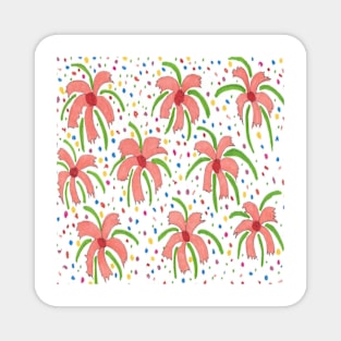 Tropical Fiesta Floral Pattern Magnet