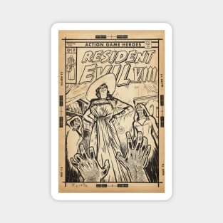 Resident Evil 8 Village fan art comic cover line art Magnet