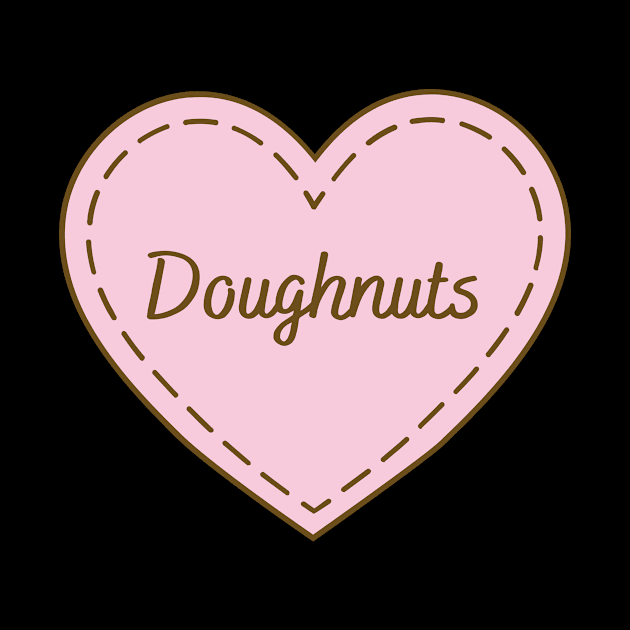 I Love Doughnuts Simple Heart Design by Word Minimalism