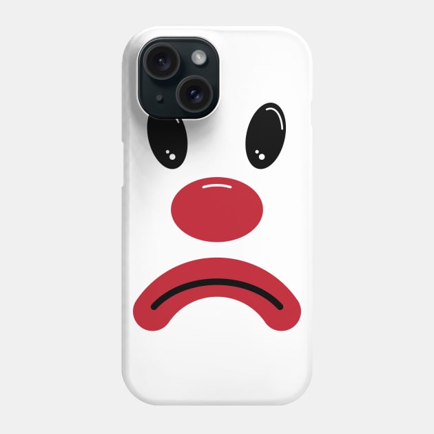 Sad Clown - Red & Black Phone Case by Squidoink