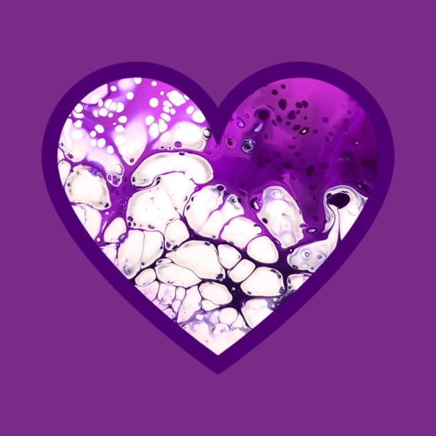 Lavender/Purple Paint Pour Heart by Designs_by_KC