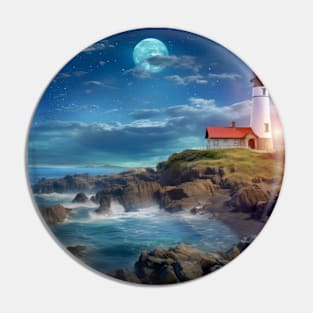 Lighthouse Nature World Fantastic Landscape Surrealist Pin