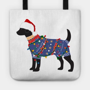 Black Lab Ugly Christmas Sweater Tote