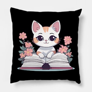 Kawaii Cat Reading Pillow