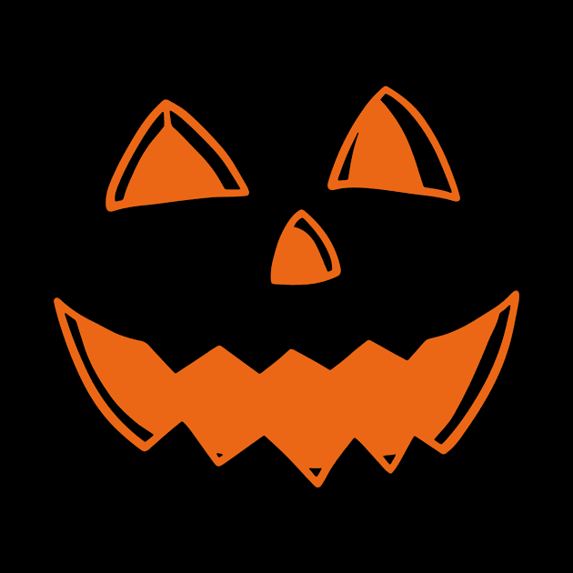 halloween pumpkin smiling face by Freia Print