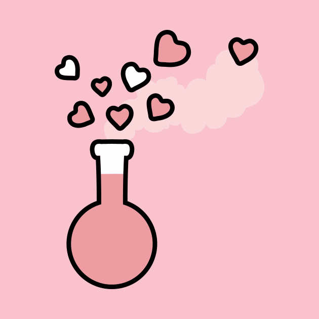 Pink Love Magic Potion in Laboratory Flask by XOOXOO