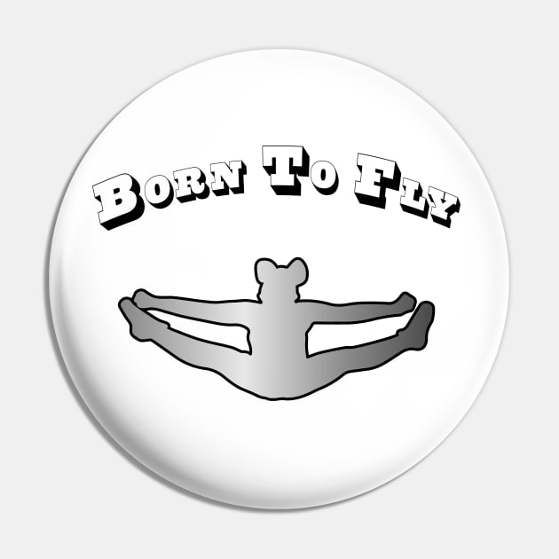 Cheerleader Born to Fly Silhouette in Silver Pin by PurposelyDesigned