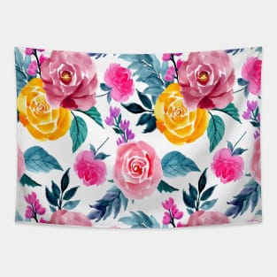 Colorful floral watercolor seamless pattern Tapestry