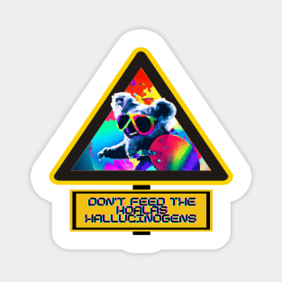 Don't Feed the Rainbow Retro Beach Koala Hallucinogens Magnet