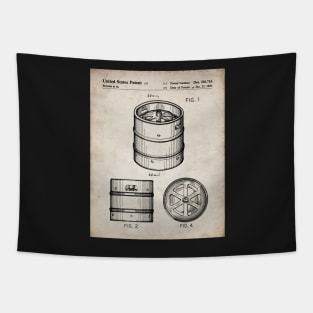 Beer Keg Patent - Beer Lover Craft Ale Art - Antique Tapestry
