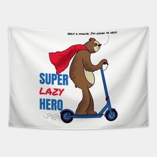 Super lazy sloth funny hero Tapestry