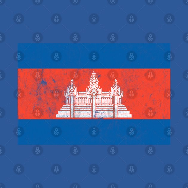 Cambodian Flag / Faded-Vintage Style by DankFutura