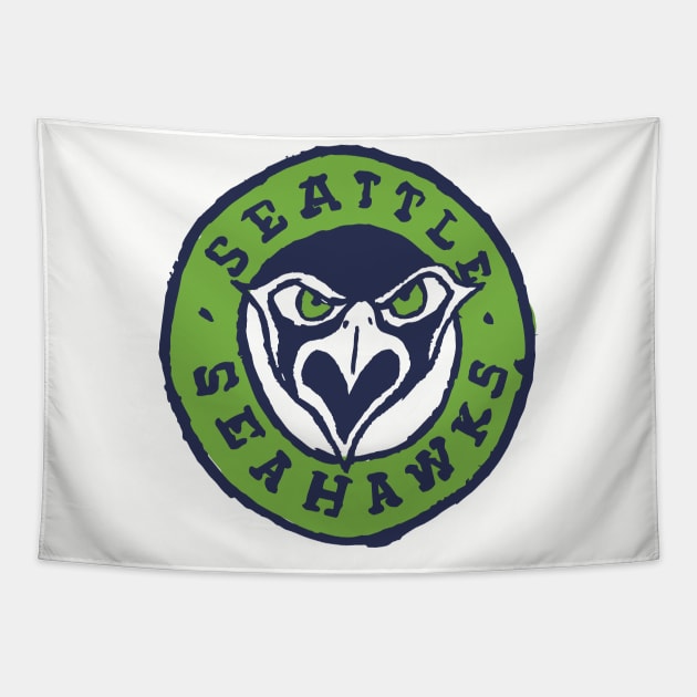 Seattle Seahaaaawks 12 Tapestry by Very Simple Graph