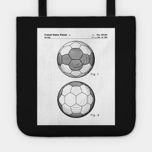 Soccer Ball Patent - Soccer Player Team Coach Art - White Tote
